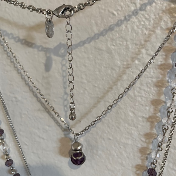 Charming Charlie Jewelry Purple Crystal Drop Necklace Poshmark